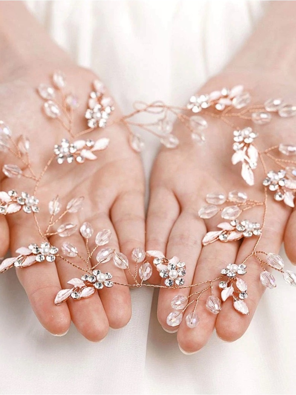 Unicra Bridal Party Flower Pearl hair Vine Wedding Bride Bridesmaid Accessory